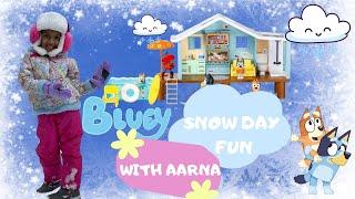 BLUEY AND BINGO SNOWY DAY PLAYTIME | AARNA CHANNEL