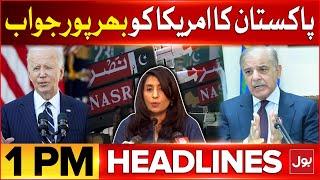 Pakistan Response to America | BOL News Headlines 1 PM | US Sanctions Pakistan Missile Program