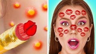  LIPSTCK HACKS  Funny Moments By 123GO! TRENDS #shorts