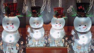 Dollar Tree DIY LIGHTED Mr. & Mrs. Snowmen | Christmas / Winter Home Decor