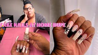 DIY FAKE Nails at HOME On a BUDGET | (NO ACRYLIC NEEDED) | Super Affordable ANYONE Can Do It