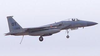 Spotting at Nellis AFB - F-15 Takes the cables during an IFE!