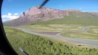 Helicopter flight Sarek and meeting a moose