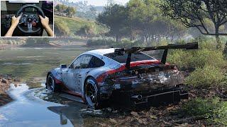 Rebuilding Porsche 911 RSR Forza Horizon 5 Logitech G29 Stering Wheel Gameplay