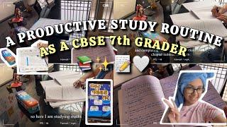 STUDY VLOG A **PRODUCTIVE** Study Routine As A Cbse 7th Grader lots of homework + productivity