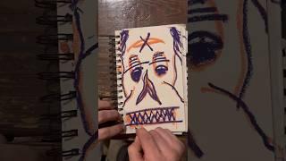 Daily Faces Challenge: Day 234/365 - Bold Oil Pastel Sketch | Expressive Art Timelapse ️ #Shorts