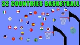 Basketball Marble Race with Countries in Algodoo \ Marble Race King
