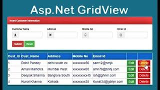 Insert,Update,Delete and Select data in Gridview | Asp.Net C# easy step