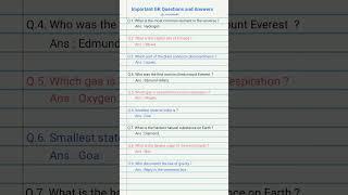Important GK Questions and Answers in English #gk #education #history