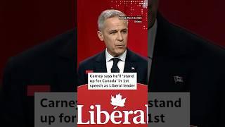 Carney says he’ll ‘stand up for Canada’ in first speech as Liberal leader