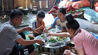 Picking Up Daughter From School, Digging Bamboo Trees To Plant, Cooking Meat And Fish For Lunch