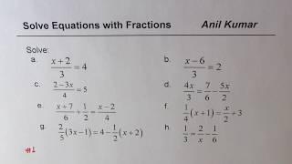 Strategies to Solve Multi Step Linear Equations with Fractions - EDEXCEL - GCSE - SAT