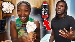 SHAVING CREAM ICE CREAM PRANK ON BOYFRIEND  | 1TAKE&LALA