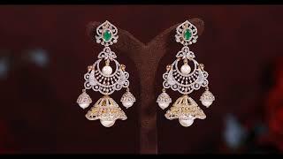 Diamond Peacock Chand Bali Jhumka Earrings | Krishna Jewellers Pearls & Gems