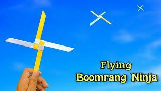 how to make new ninja, flying boomrang ninja star, paper flying ninja, make boomrang, paper ninja