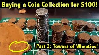 *HUGE* Hoard of Wheat Cents! I bought a Coin Collection for $100 - Part 3! Semi-Key Date Found!!