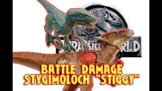JURASSIC WORLD FALLEN KINGDOM BATTLE DAMAGE STYGIMOLOCH STIGGY TOY REVIEW