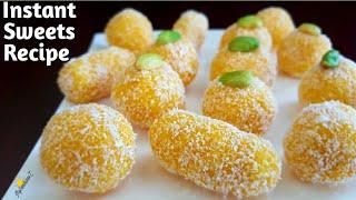 Instant Mango Ladoo Recipe | Quick & Easy Indian Sweets Recipes | 5 Minute Sweets Recipes