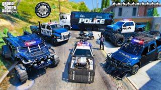 GTA 5 - Stealing HEAVY POLICE CARS with Franklin! (Real Life Cars #118)