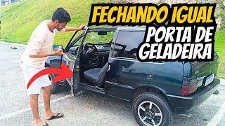 COMO DEIXAR A PORTA DO SEU FIAT UNO FECHANDO IGUAL GELADEIRA, rápido e fácil 
