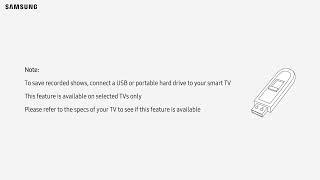 Set up and record programs on Samsung TV