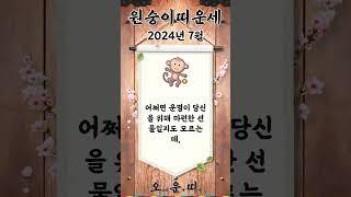 월간 원숭이띠 운세 2024년 7월 #원숭이띠 #오늘의운세 #내일의운세 #월간운세 #운세 #운세쇼츠