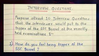 Interview Questions - 01 ( Interviewer to SSC Board Topper)