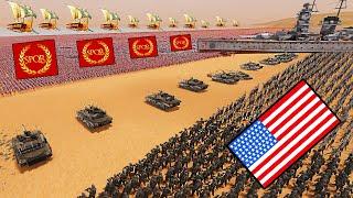 Can 100,000 US ARMY Hold Beach Defense VS 20,000,000 Roman Army?! - UEBS 2: New Modern Mod