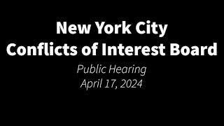 COIB Public Hearing - April 17, 2024