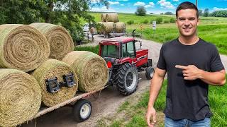 Round Baling 15 Acres of Alfalfa (First Cutting)