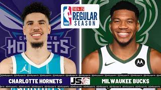 Charlotte Hornets Vs Milwaukee Bucks | NBA Live Play-By-Play Scoreboard 2024