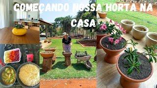 COMEÇAMOS NOSSA HORTA E POMAR BEM PERTO DA CASA COM MUITAS VARIEDADES DE FRUTAS  