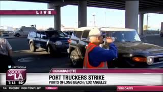 Truck Drivers At Ports Of LA, Long Beach Strike Over Employee Status