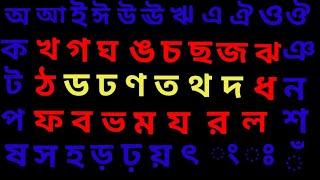 বাংলা বর্ন মালা Bangla bornomala. বাংলা ব্যাঞ্জনবর্ন পরিচয়। ক খ গ ঘ