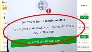 Dream11 Location Problem Oh You're from a restricted state Problem Solve