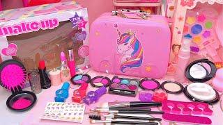 (ASMR) 18 Minutes Satisfying with Unboxing Pink Unicorn Makeup Pallete. Unboxing Makeup Dan Toys