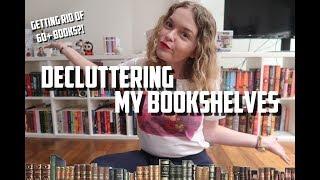 GETTING RID OF 60+ BOOKS?! | DECLUTTERING MY BOOKSHELVES