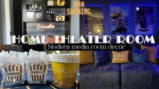 MODERN MEDIA ROOM || DIY HOME THEATER ROOM MAKEOVER