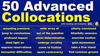 50 Advanced Collocations Used in Fluent English Conversations! (meanings + examples)