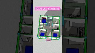 30x32 Ghar ka Naksha #home #design #architecture #building #viralvideo #shortvideo #shorts