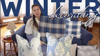 After Christmas Winter Decorating Ideas: Living Room Makeover & Organizing Holiday Decor