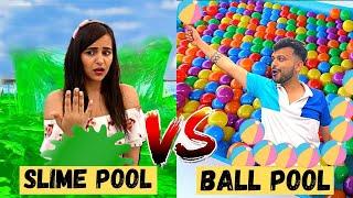 Living in SLIME POOL VS BALL POOL (24 HOURS)