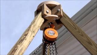 12 ft. Tripod with chain hoist - Great way to move heavy logs!