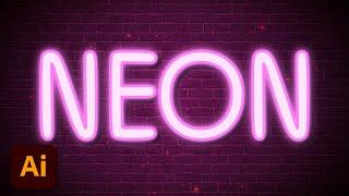 How to Create Neon Text in Less Than 2 Minutes! | Adobe Illustrator Tutorial