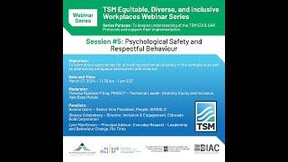 TSM Equitable, Diverse, and Inclusive Workplace Webinar Series Session 5