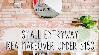 Small Entryway Ikea Makeover Under $150 | My Rental Reno S1 E4