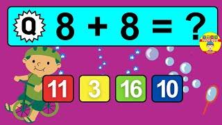 20 Math Quiz for Kids | One Digit Addition Quiz