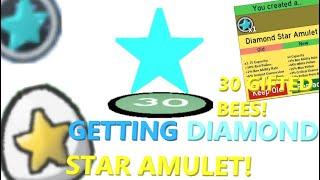 GETTING DIAMOND STAR AMULET & USING STAR EGG *30 GIFTED BEES* | Roblox Bee Swarm Simulator