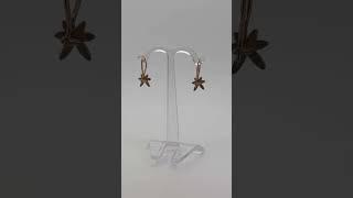 Kaliky.com Russian rose pink Soviet 14k 585 gold USSR Vintage leaf earrings ven118