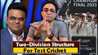 2 division test cricket system will be introduced. SA, AUS, ENG, IND, PAK, SL, NZ to play each other